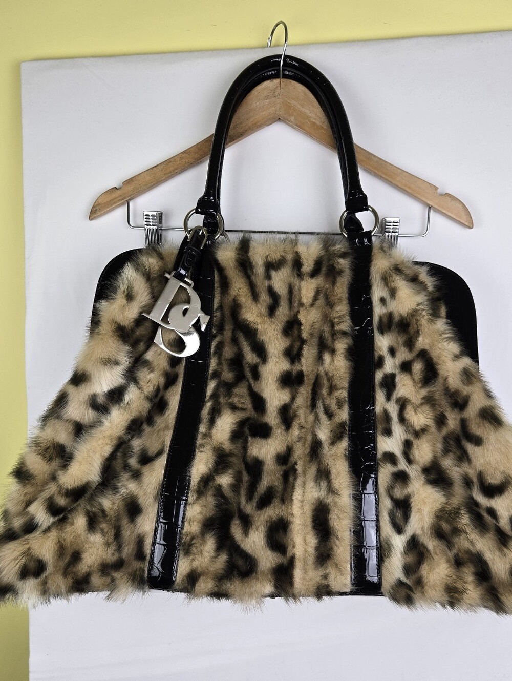 Donna Salyers Faux Fur Animal Print travel bag.